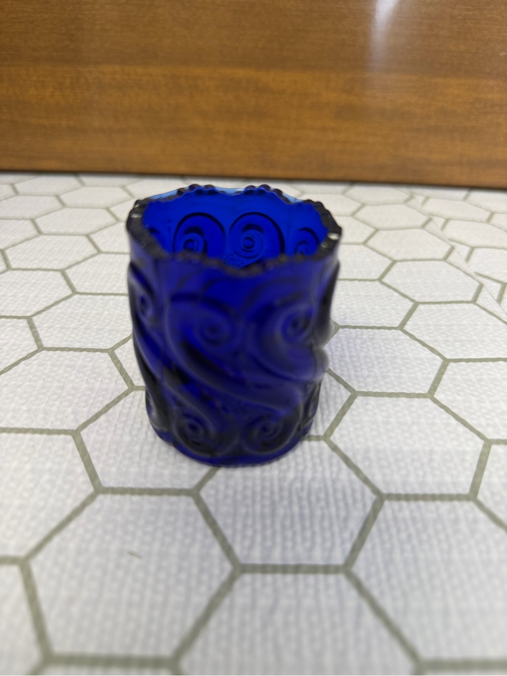 L.G Wright Cobalt Blue toothpick holder